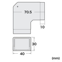 サンワサプライ 配線ダクト(平面L型・ホワイト) CA-KK40L 1個（直送品）