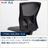 イトーキ サリダチェア（Salida） オフィスチェア メッシュ張り 可動肘付 ブラック YL5-BL 1脚（2梱包）事務椅子 脚幅615mm
