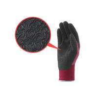 【天然ゴム背抜き手袋】 ショーワグローブ 簡易包装ライトグリップ レッド M 1袋（5双入）  オリジナル