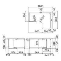 【組立設置込】プラス 組立式スチールOAデスクシステム L型デスク右用 ホワイト 幅1600×奥行1200×高さ700mm 1台（3梱包）