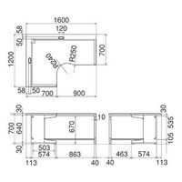 【組立設置込】プラス 組立式スチールOAデスクシステム L型デスク左用 ホワイト 幅1600×奥行1200×高さ700mm 1台（3梱包）