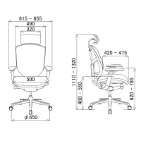 【軒先渡し】 エルゴヒューマン エンジョイ ハイタイプ オフィスチェア エラストメリックメッシュ 肘付 グレー EJ-HAM 1脚（直送品）