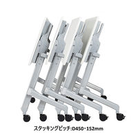 【組立設置込】TOKIO 平行フォールディングテーブル ホワイト 幅1800×奥行450×高さ720mm 1台 キャスター付き 折りたたみ