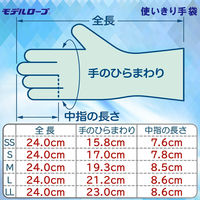 【使いきりニトリル手袋】 エステー モデルローブ ニトリルモデル使い切り手袋 No.981 粉あり ブルー M 1箱（100枚入）