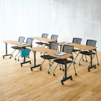 サンテック SFフォールディングテーブル 3人用 ダーク 幕板付き 幅1800×奥行450×高さ700mm 1台（取寄品）