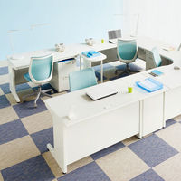 【組立設置込】プラス 組立式スチールOAデスクシステム 平机 引出し付き 幅1100×奥行700×高さ700mm ホワイト RY-117H WH