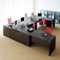 ARAN WORLD EIDOS エイドス 平机 引出し無し ダークブラウン 幅1400×奥行700×高さ700mm 1台（2梱包）