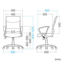 サンワサプライ ローバックネットチェア オフィスチェア 肘付 ブラック SNC-AS2BK 1脚 メッシュチェア 脚幅600mm 事務椅子（直送品）