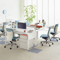 イトーキ サリダLFデスク フリーアドレスデスク 引出し付き ナチュラル 幅2400×奥行1400×高さ720mm 1台（10梱包）