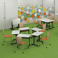 アール・エフ・ヤマカワ プライウッドキャスターチェア オレンジ 1箱（4脚入） 幅445mm キャスター付き スタッキング