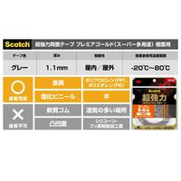 スリーエム(3M) スコッチ 超強力両面テープ プレミアゴールド スーパー多用途 粗面用 幅19mm×長さ4m 5巻 SPR-19R