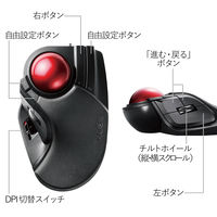 トラックボールマウス 有線 8ボタン 人差し指 大型ボール 直径52mm パームレスト搭載 ブラック M-HT1URBK エレコム 1個