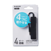 USBハブ USB-A×4ポート バスパワー USB2.0 ブラック U2H-SN4NBBK エレコム 1個（直送品）