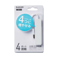 USBハブ USB-A×4ポート バスパワー USB2.0 ホワイト U2H-SN4NBWH エレコム 1個（直送品）