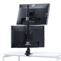 モニターアーム　ディスプレイアーム　2画面　デュアル　27インチ対応　8kgまで　クランプ式　CR-LA1503BK　サンワサプライ　1台（直送品）