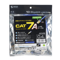 サンワサプライ カテゴリ7A LANケーブル 0.4m ブルー KB-T7A-004BL 1個