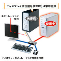 サンワサプライ USB・PS/2コンソール両対応パソコン自動切替器(2:1) SW-KVM2HVCN 1個