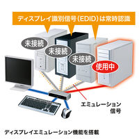 サンワサプライ USB・PS/2コンソール両対応パソコン自動切替器(4:1) SW-KVM4HVCN 1個