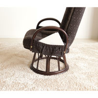 【軒先渡し】ヤマソロ 漣 さざなみ ラタン回転高座椅子 3段階リクライニング ポケット付 ブラウン 83-930 1脚（直送品）