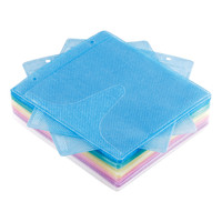 サンワサプライ DVD・CD不織布ケース（リング穴付・5色ミックス） FCD-FR50MXN 1セット（50枚入り）（直送品）