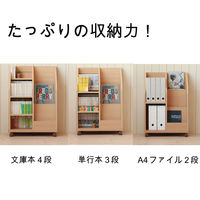 白井産業 キャスター付マガジンラック ナチュラル LIB-8555BSW NA 1台