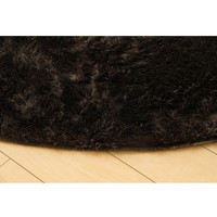 イケヒコ ラグ だ円 無地 シャギー調 『ラルジュ』 ブラウン 約80×185cm 楕円3958879 1枚（直送品）