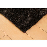 イケヒコ ラグ カーペット 1畳タイプ 無地 シャギー調 選べる7色 『ラルジュ』 ブラウン 約90×185cm  1枚（直送品）