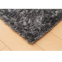 イケヒコ ラグ カーペット 1畳タイプ 無地 シャギー調 選べる7色 『ラルジュ』 グレー 約90×185cm  1枚（直送品）