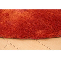 イケヒコ ラグ カーペット 1畳タイプ シャギー調 『ラルジュ』 オレンジ 約100×150cm 楕円1280200200803 1枚（直送品）