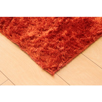 イケヒコ ラグ カーペット 1畳タイプ 無地 シャギー調 選べる7色 『ラルジュ』 オレンジ 約90×185cm  1枚（直送品）