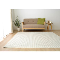 イケヒコ ラグ 3畳タイプ 洗える 無地 『コルム』 アイボリー 約200×250cm ホットカーペット対応  1枚（直送品）