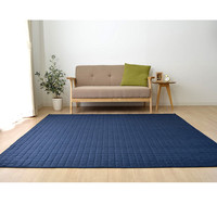 イケヒコ ラグ 2畳タイプ 洗える 無地 『コルム』 ネイビー 約185×185cm ホットカーペット対応 1291300195501 1枚（直送品）