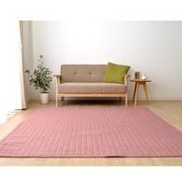 イケヒコ ラグ 2畳タイプ 洗える 無地 『コルム』 ローズ 約185×185cm ホットカーペット対応 1291300255501 1枚（直送品）