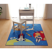 イケヒコ デスクカーペット 男の子 宇宙柄 『スペース』 ブルー 133×170cm 1340810040903 1枚（直送品）