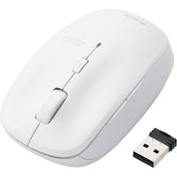ワイヤレスマウス 無線 2.4GHz 5ボタン ブルーLED 静音マウス 抗菌 ホワイト M-BL21DBSKWH エレコム 1個