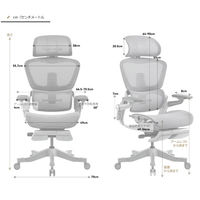 【軒先渡し】HINOMI デスクチェア ブラック H1 PRO V2-L BK 1脚（直送品）