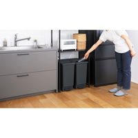 新輝合成 SWISH スウィッシュ 小窓付きスリムペダル チャコールブラック 45L ゴミ箱 1個