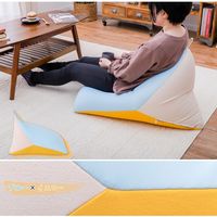 萩原 リラックスビーズクッション テトラッド 500×500×800mm ネイビー／グレー 240627350 1枚（直送品）