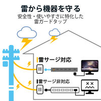 延長コード 電源タップ コンセント 3m 10個口 一括スイッチ 雷ガード マグネット付 黒 ECT-1530BK エレコム 1個（直送品）