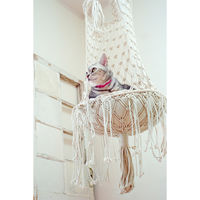 トモ・コーポレーション ハンモック マクラメ編み キャットハンギングベッド ラティス 猫 424337 1個（直送品）