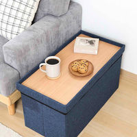 不二貿易 収納スツール ベンチタイプ テーブルにもなる収納スツール ネイビー 477848 1個（直送品）