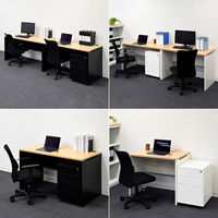 マルチワークCFデスク 幅1000×奥行600×高さ720mm ナチュラルウッド天板/ホワイト脚 1台 オリジナル