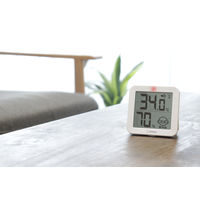 温湿度計 ドリテック デジタル温湿度計 熱中症 リテーモ・ライト ホワイト 1個