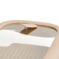 耐熱ガラス製 保存容器 1.6L ベージュ LNG483 1セット（1個×3）電子レンジ・オーブン・食洗機対応 LIV PLUS