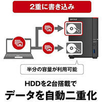 NAS（ネットワークハードディスク）16TB 2ドライブ リンクステーション HDD LS720D1602 1台 バッファロー（直送品）