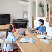 ヘッドセット こども用 両耳 USB接続 回転式マイクアーム レッド HS-KD01URD 1個 エレコム