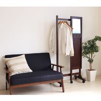 【軒先渡し】ヤマソロ ミラー付 ハンガー アプリ ダークブラウン 76-222 1台（直送品）