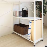 【軒先渡し】ヤマソロ デスク 大理石柄 オーア 棚付 幅1200×奥行640×高さ1220mm  ホワイト 82-697 1台（直送品）