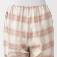 無印良品 レディース 婦人 脇に縫い目のない フランネル長袖パジャマ 婦人ＸＬ ピンクチェック 良品計画