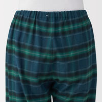 無印良品 レディース 婦人 脇に縫い目のない フランネル長袖パジャマ 婦人Ｓ ダークグリーンチェック 良品計画